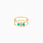 La Brune & La Blonde - Bague - Or jaune, émeraudes & diamant