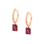 Femme Adorée - Boucles d'Oreilles - Or Rose, Pierres Semi-Précieuses & Diamants