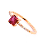 Femme Adorée - Bague - Or Rose, Pierre Semi-Précieuse & Diamants