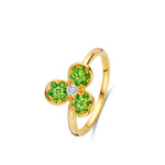 Beheyt - Bague - Or Jaune, Tsavorites & Diamant