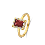 Beheyt - Bague - Or Jaune, Diamants & Rhodolite