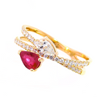 Beheyt - Bague - Or Jaune, Rubis & Diamants