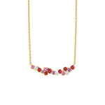 Beheyt - Collier - Or jaune, rubis, saphir rose & diamants