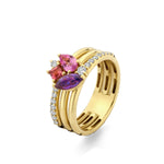 Beheyt - Bague - Or Jaune, pierres précieuses & diamants