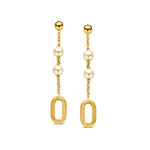 Beheyt - Boucles d'oreilles - Or Jaune & perles
