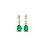Beheyt - Boucles d'Oreilles - Or Jaune, Emeraudes & Diamants