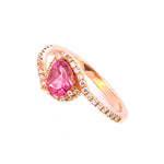 Elisabeth B - Bague - Or Rose, Tourmaline Rose & Diamants