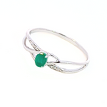 Elisabeth B - Bague - Or Blanc & Emeraude
