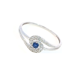 Elisabeth B - Bague - Or Blanc, Saphir & Diamants