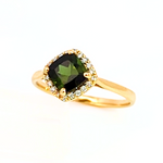 Elisabeth B - Bague - Or Jaune, Tourmaline Verte & Diamants