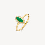 Blush - Bague - Zirconiums & Agate Verte