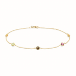 Blush - Bracelet - Citrine, quartz fumé, rhodolite & péridot