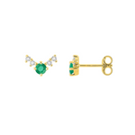 Robbez - Boucles d'oreilles - Or jaune, émeraudes & diamants