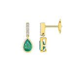 Robbez - Boucles d'oreilles - Or jaune, émeraudes & diamants