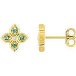 Robbez - Boucles d'oreilles - Or Jaune, Emeraudes & Diamants