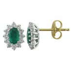 J&A 1970 - Boucles d'oreilles - Or Bicolore, émeraudes & diamants