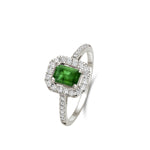 Beheyt - Bague - Or Blanc, Emeraude & Diamants