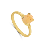 Femme Adorée - Bague - Or jaune & pierre de lune pêche