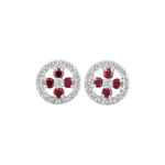 J&A 1970 - Boucles d'oreilles - Or Blanc, rubis & diamants