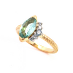 Création - Bague - Or Jaune et Platine - Béryl - Diamants