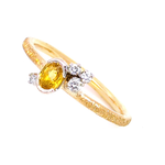 Création - Bague - Or Jaune & Platine - Saphir Jaune - Diamants