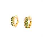 Valcke - Boucles d'Oreilles - Or Jaune, Saphirs Verts & Diamants