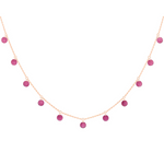 La Brune & La Blonde - Collier - Or Rose & Rhodolite