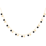 La Brune & La Blonde - Collier - Or Jaune, Onyx & Pyrite