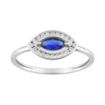 Robbez - Bague - Or blanc, saphir & Zirconiums