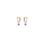 La Brune & La Blonde - Boucles d'oreilles - Or Rose & Améthystes