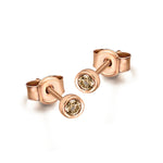 LeCarré - Boucles d'Oreilles - Or Rose & Diamants Cognac