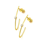 LeCarré - Boucles d'Oreilles - Or Jaune & Diamants