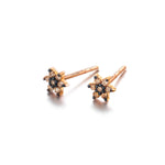 LeCarré - Boucles d'Oreilles - Or Rose & Diamants Cognac