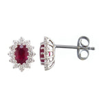 J&A 1970 - Boucles d'oreilles - Or Blanc, rubis & diamants