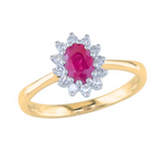 J&A 1970 - Bague - Or jaune, rubis & diamants
