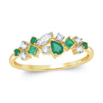 Aurum Adamas - Bague - Or jaune, émeraudes & diamants
