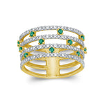 Aurum Adamas - Bague - Or jaune, émeraude & diamants