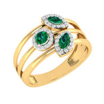 Aurum Adamas - Bague - Or jaune, émeraude & diamants
