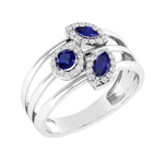 Aurum Adamas - Bague - Or blanc, saphir & diamants