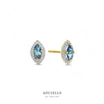 Aucielle - Boucles d'Oreilles - Or Jaune, topaze London & diamants