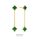 Aucielle - Boucles d'Oreilles - Or Jaune & Malachite
