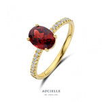 Aucielle - Bague - Or Jaune & rhodolite