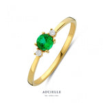 Aucielle - Bague - Or jaune, émeraude & diamants