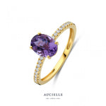Aucielle - Bague - Or Jaune & améthyste