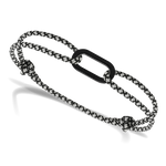 Rochet - Bracelet acier & cordon