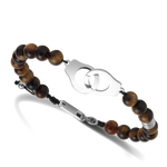 Rochet - Bracelet acier & oeil de tigre