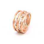 Création - Bague - Or Rose - Diamants Blancs - Diamants Cognac