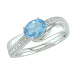 J&A 1970 - Bague - Or Blanc, Topaze & Diamants