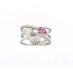 Beheyt - Bague - Or Blanc, Saphir Rose & Diamants
