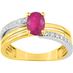 Robbez - Bague - Or Jaune, or Blanc, Rubis & Diamants